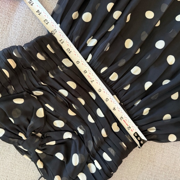 DÔEN Maryanna bow-detailed ruched polka-dot silk-georgette midi dress NWT - Picture 10 of 10
